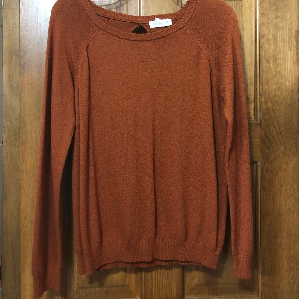 Forever 21 Infinity Back Cutout Pumpkin Sweater
